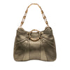 Gucci Metallic Calfskin Bamboo Ring Chain Shoulder Bag Secondhand