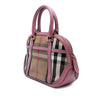 Burberry Small Leather Trimmed House Check Canvas Bridle Orchard Satchel Secondhand