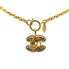 Secondhand Chanel Gold Plated CC Quilted Pendant Necklace