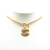 Secondhand Chanel Gold Plated CC Quilted Pendant Necklace