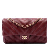 Chanel Medium Classic Chevron Calfskin Pleated Double Flap Secondhand