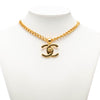Chanel CC Gold Plated Turn Lock Pendant Necklace Secondhand