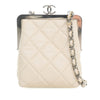 Chanel CC Quilted Acrylic and Lambskin Evening Clutch With Chain Secondhand