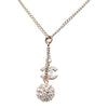 Chanel CC Brass Strass Pendant Drop Necklace Secondhand