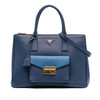 Prada Saffiano Lux Galleria Double Zip Front Pocket Satchel Secondhand