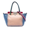 Valentino Mini Leather Colorblock Rockstud Trapeze Satchel Secondhand