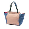 Valentino Mini Leather Colorblock Rockstud Trapeze Satchel Secondhand
