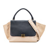 Secondhand Celine Medium Bicolor Calfskin and Suede Trapeze Satchel