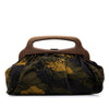 Miu Miu Canvas Camouflage Floral Wood Frame Top Handle Bag Secondhand