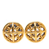 Chanel CC Gold Plated Round Mirror Clip On Earrings Secondhand