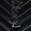 Saint Laurent Studded Chevron Calfskin Monogram Envelope Chain Flap Secondhand