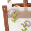 Miu Miu Leather Trimmed Embroidered Mesh Top Handle Bag Secondhand