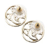 Chanel Gold Plated CC Round Bullet Back Earrings Secondhand