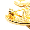 Chanel Gold Plated CC Quilted Brooch Secondhand