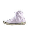 Saint Laurent Paris Malibu Satin High-top Sneakers in Metallic Purple 718403, Size 38 EU Secondhand