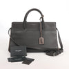 Secondhand Saint Laurent Cabas Rive Gauche Leather x Suede 2Way Handbag in Dark Gray 436620