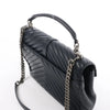 Saint Laurent Paris College Monogramme Leather Chain Handbag in Navy Blue 392738 Secondhand