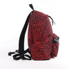 Saint Laurent Paris Leopard Hunting Canvas x Leather Backpack in Red x Black 326865 Secondhand