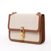 Saint Laurent Paris Carre Canvas x Leather Shoulder bag in Beige x Brown 647713 Secondhand