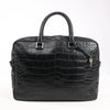 Saint Laurent Paris Sac de Jules Mock Croc Handbag in Black 480586 Secondhand
