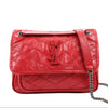 Saint Laurent Paris Niki Baby Leather Chain Shoulder Bag Red 533037 Secondhand