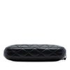 Chanel CC Quilted Lambskin Double Zip Clutch With Chain Secondhand