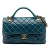 Chanel Medium Glazed Calfskin Castle Rock Top Handle Flap Secondhand