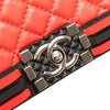 Chanel Old Medium Bicolor Quilted Lambskin and Rubber Boy Flap Secondhand