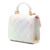 Chanel CC Quilted Lambskin Ombre Top Handle Flap Clutch With Chain Secondhand