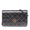 Chanel Quilted Iridescent Lambskin Tartan Button Wallet On Chain Secondhand