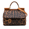 Dolce & Gabbana Large Leopard Print Coated Canvas Miss Sicily Satchel Secondhand