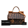 Dolce & Gabbana Large Leopard Print Coated Canvas Miss Sicily Satchel Secondhand