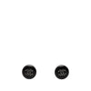 Chanel CC Resin and Strass Button Push Back Earrings Secondhand
