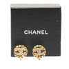 Chanel Gold Plated CC Rhinestones Clip On Earrings Secondhand