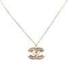Chanel Gold Plated Gripoix CC Pendant Necklace Secondhand
