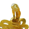 Chanel Gold Plated CC Flower Clip On Earrings Secondhand