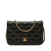 Chanel CC Lambskin Studded Diamond Stitch Wallet On Chain Secondhand