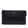 Chanel Large Quilted Caviar Zipped Clutch Secondhand