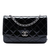 Secondhand Chanel CC Quilted Patent Brilliant Wallet On Chain