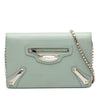 Secondhand Balenciaga Calfskin Metal Plate City Wallet on Chain