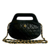 Secondhand Chanel CC Quilted Lambskin Top Handle Round Frame Bag