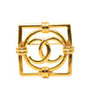 Chanel CC Gold Plated Square Brooch Secondhand