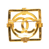 Chanel CC Gold Plated Square Brooch Secondhand