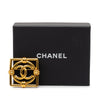 Chanel CC Gold Plated Square Brooch Secondhand