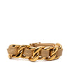 Chanel CC Gold Plated Leather Woven Chain Bracelet Secondhand