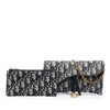 Dior Small Oblique Canvas Saddle Pouch with Chain Secondhand