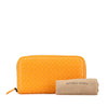 Secondhand Bottega Veneta Leather Intrecciato Zip Around Wallet