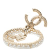 Chanel Gold Plated CC Crystal Faux Pearl and No 5 Perfume Bottle Drop Push Back Earrings Secondhand