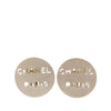 Chanel Brass Cut Out Logo Round Clip On Earrings Secondhand
