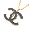 Chanel CC Enamel and Gold Plated Pendant Necklace Secondhand